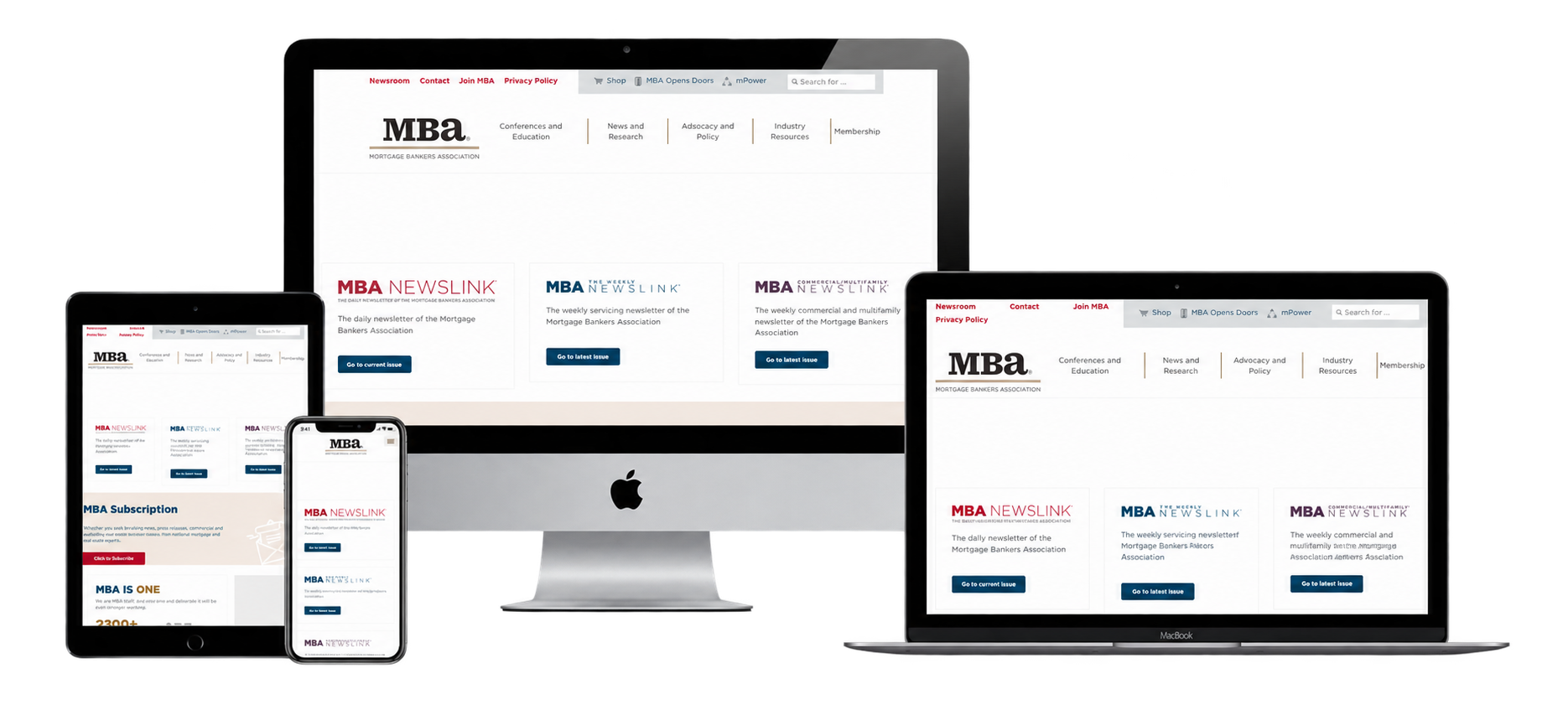 MBA NewsLink website after WordPress VIP platform upgrade