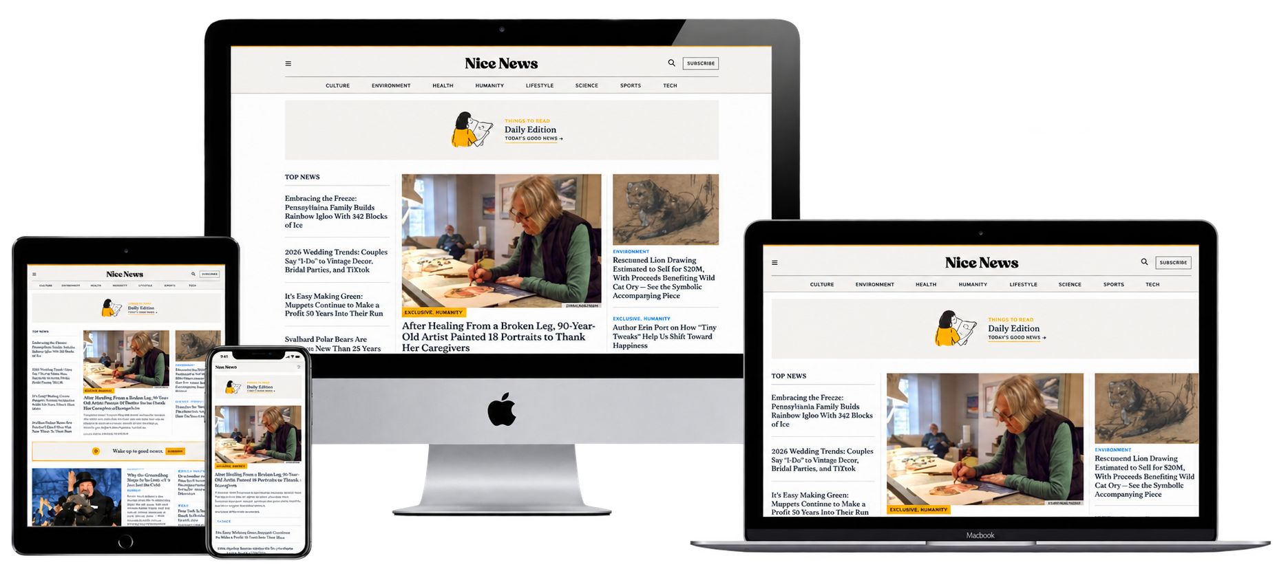 Nice News website after modernization