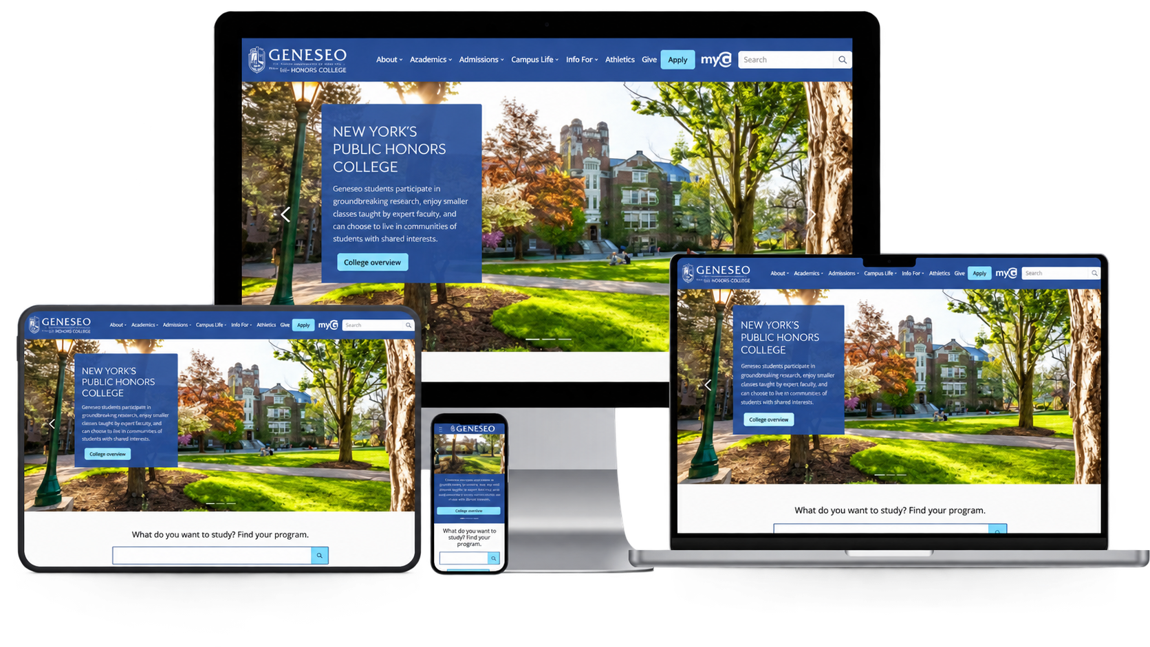 SUNY Geneseo website after modernization